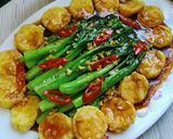 Gambar langkah 5 resipi Baby Sawi & Tauhu Telur Masak Sos Tiram.