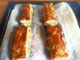 Hojaldre de pesto, mozzarella y tomate seco
