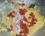 Foto del paso 4 de la receta Patatas especiadas y falafel con tropezones de beicon y chorizo