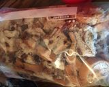 A picture of step 1 of Eggnog bread pudding.