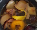 A picture of step 3 of Plum, grape and citrus rind juice.