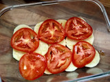 Pastel de calabacín, tomate, york y queso