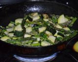 Une image de l'étape 1 de Tarte aux courgettes, asperges et noix.