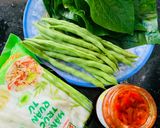 Hình bước làm 1 của món Măng trúc xào đậu ve, lá lốt, sa tế