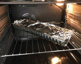 Baconos csirkemell őzgerinc formában, sült krumplival recept fázis 7 fotója