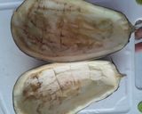 Foto del paso 2 de la receta: Berenjenas rellenas de zapallo, calabacín y queso... 🤔🤨🙄🍆🎃🥒🌶🧀🍆