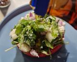 Rukkolás, "túrós" dinnyesaláta (vegán) recept fázis 2 fotója