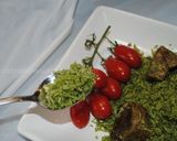 A picture of step 9 of Green rice (Zamarod pilaf).