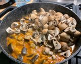 A picture of step 17 of Eggplant Curry with Mushrooms, Tomatoes, and Coconut Milk.