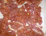 A picture of step 3 of Kilishi(Nigerian beef jerky).