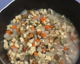 A picture of step 13 of Japanese Vegetable Miso Soup (Keno-Shiru).