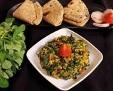 A picture of step 3 of Methi Besan sabji.