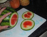 A picture of step 1 of No bake watermelon cake.