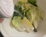 A picture of step 2 of Auntie Eiko’s inspired kimchi 🌶🥬.