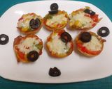 A picture of step 6 of Healthy & Protein Rich Pizza Cups -- an after school snack For Kids.