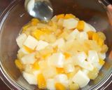 A picture of step 7 of Almond Tofu with Fruit Cocktail.