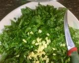 A picture of step 1 of Sarson Ka Saag with Makki Ki Roti.