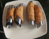 A picture of step 3 of Cannoli stuffed with fresh fruit Srikhand.