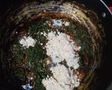 A picture of step 3 of Spinach and chickpea flour dry curry (Palak besan sabji).