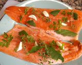Foto del paso 1 de la receta: Trucha asalmonada con tomillo limonero al horno