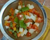 Foto langkah ke 3 dari resep Bubur Daging Warna Warni.