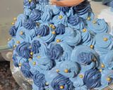 A picture of step 4 of Barbie cake without oven, without Barbie mould.