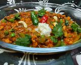 A picture of step 2 of Chicken Keema Masala Curry.