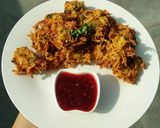 A picture of step 4 of Lachha Pakora/Potato Fritters.