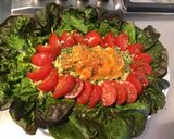 Une image de l'étape 8 de Salade de laitue rougette aux tomates,courgette râpée et orange.
