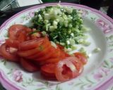 A picture of step 1 of Scrambled fried mayai.