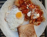 A picture of step 3 of Chilaquiles Rojos for Kids.
