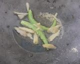 A picture of step 3 of Cabbage and capsicum sabzi.