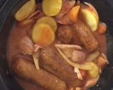 A picture of step 1 of Sausage,Bacon,0nion Tomatoes Casserole.