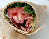 A picture of step 5 of My Bacon,Tomato,Wild Rocket & soft cheese + Mayonnaise Wrap 😍.