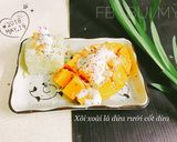Hình bước làm 7 của món Xôi xoài lá dứa rưới cốt dừa
