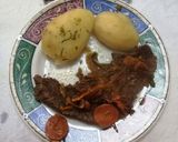 Foto del paso 7 de la receta: Carne con mechas y papas