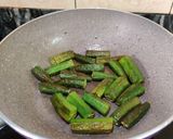 A picture of step 2 of OKRA with POPPY SEEDS or Posto Bhindi.