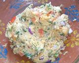 A picture of step 2 of Aloo Tiki.