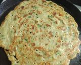 A picture of step 5 of Moong Dal Chilla.