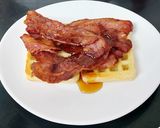 A picture of step 5 of My Maple Syrup +Crisp Bacon on Toated Waffles 🧇.