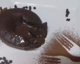 A picture of step 4 of Chocolava cake.