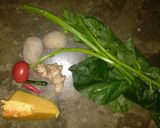 A picture of step 1 of Spinach Curry (Poi Chenchada).