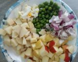 A picture of step 1 of Mix Veggies salad 🥗 with orange 🍊 dressing.