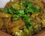 A picture of step 5 of Brinjal bharta.