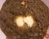 A picture of step 4 of Sarson ka Saag with Besan ki Roti.
