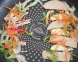 A picture of step 4 of Vegan Banh Xeo (Vietnamese pancake).