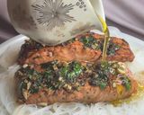 A picture of step 5 of Honey Garlic Salmon with Rice Noodles.