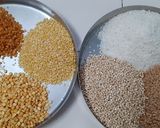 A picture of step 1 of Multi grain kapuriya.