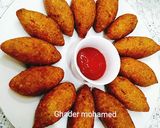 A picture of step 5 of Fried Kibbeh 👌💕.