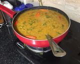 A picture of step 10 of Sindhi Style: 'Lal Math' or 'Lal Saag Dal'.